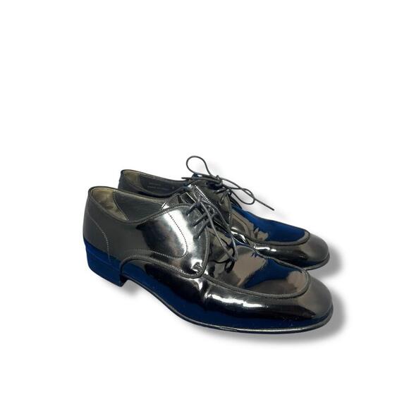 Bally Men’s Patent Leather Derby Shoes 9 US / 8 EU Black Made in Italy Switzerla - Picture 5 of 12